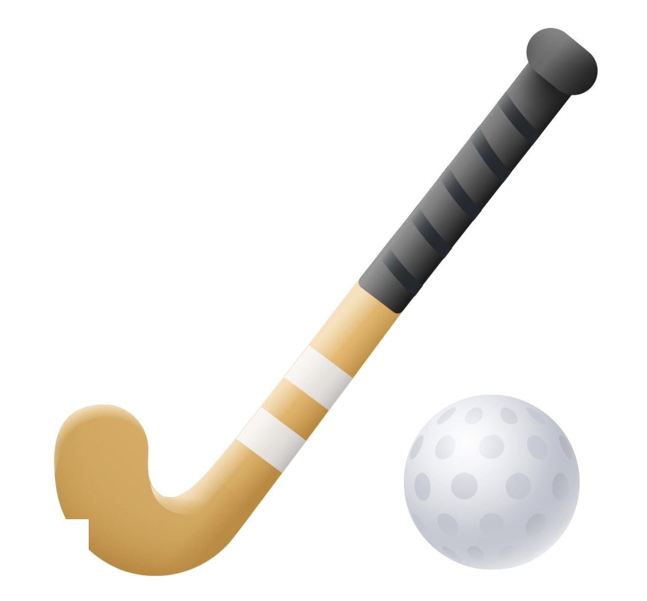 Field hockey stick and ball
